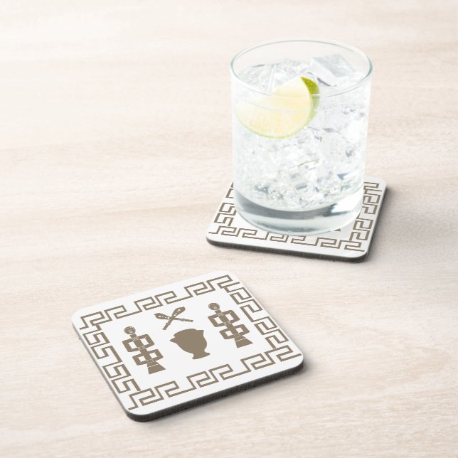 Ritual des afrikanischen Stammeskriegers Getränkeuntersetzer (Rechte Seite)