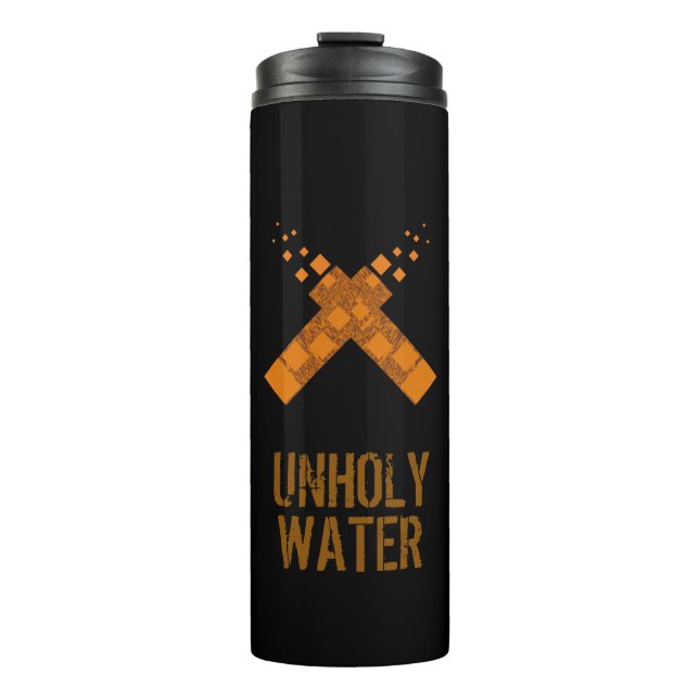 Ritualer Kult des unheiligen Wassers Kreuz Schwarz Thermosbecher (Vorderseite)