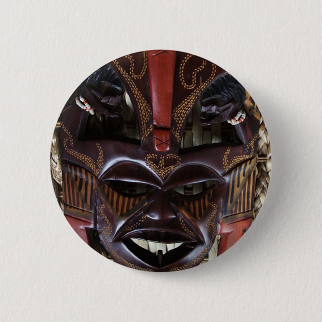 Rituelles afrikanisches Stammes- hölzernes Button (Vorderseite)