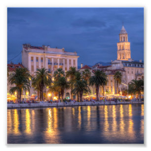 Riva Ufergegend, Spalte, Kroatien Fotodruck