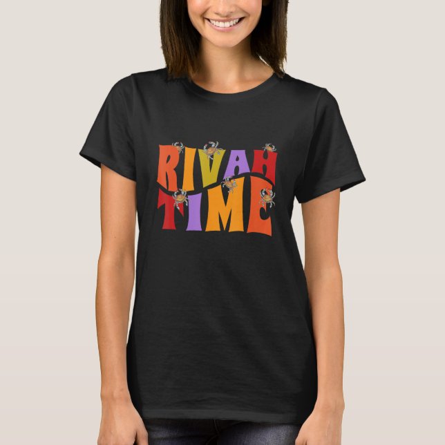 Rivah Time Retro Hippie Style With Blue Crab T-Shirt (Vorderseite)