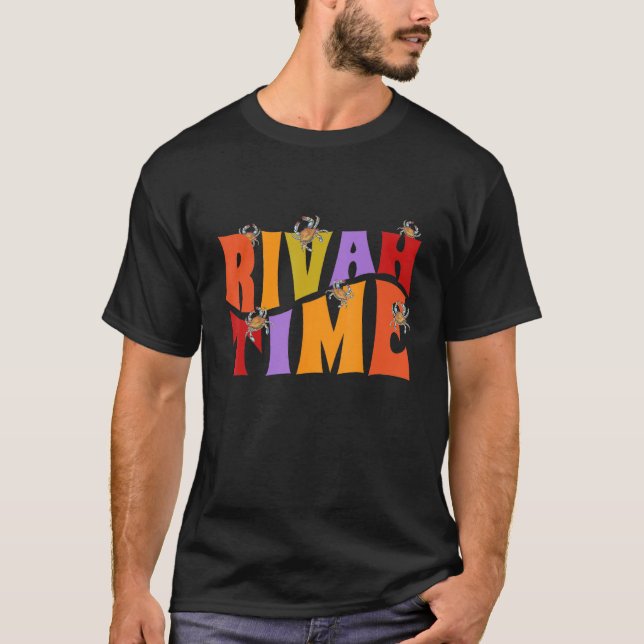 Rivah Time Retro Hippie Style With Blue Crab T-Shirt (Vorderseite)