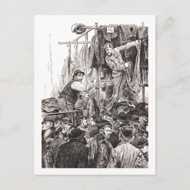 Rivalen-Händler in der Petticoat-Lane Postkarte (Vorderseite)