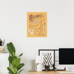 RIVENDELL™ Aquarell-Collage-Grafik Poster