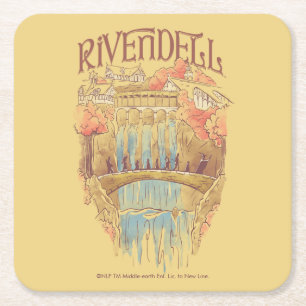 RIVENDELL™ Fellowship Wasserfarben-Illustration Rechteckiger Pappuntersetzer