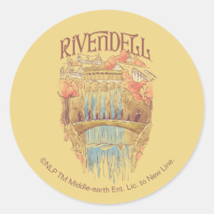 RIVENDELL™ Fellowship Wasserfarben-Illustration Runder Aufkleber