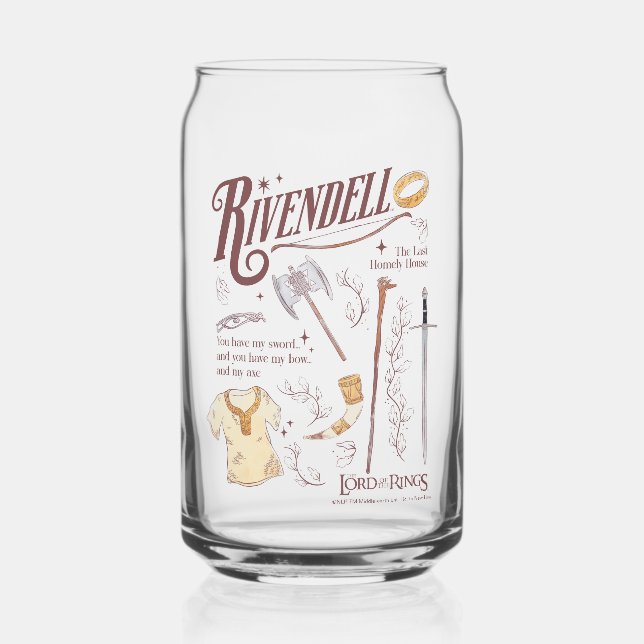 RIVENDELL™ Wasserfarben Collage Grafik Dosenglas (Vorderseite)