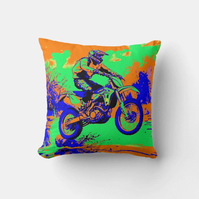 River Hopping - Motocross Rider Kissen (Vorderseite)