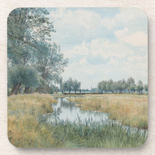 River Landscape near St. Ives, Huntingdonshire Getränkeuntersetzer