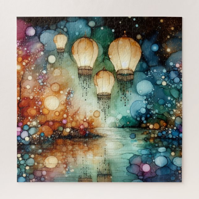 River Lanterns Alcohol Ink (Vertikal)