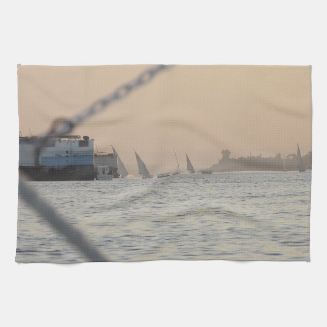 River Nile Sunset - Ägypten Teetuch Geschirrtuch (Horizontal)