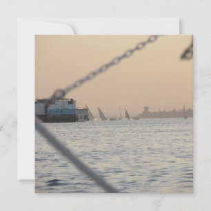 River Nile Sunset Flat Greeting Card Karte
