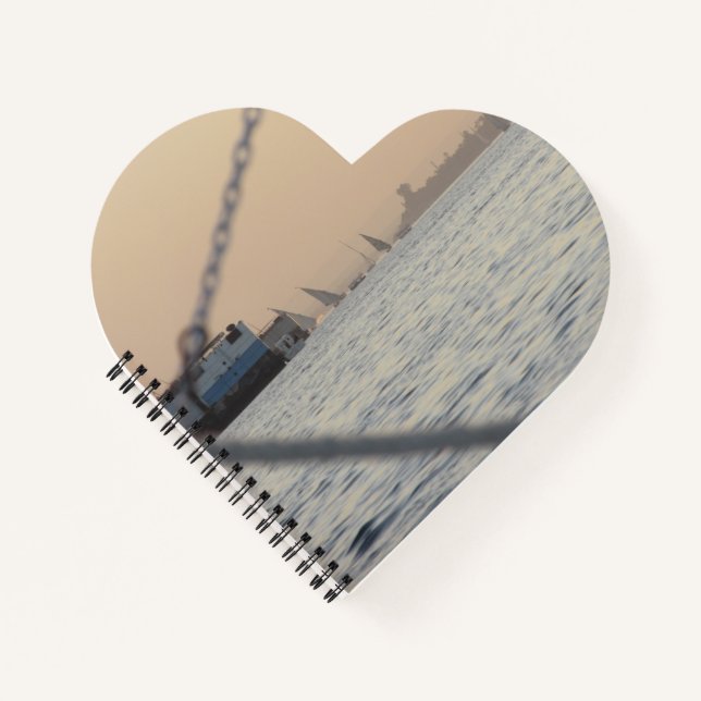 River Nile Sunset Heart Notebook Notizbuch (Vorderseite)