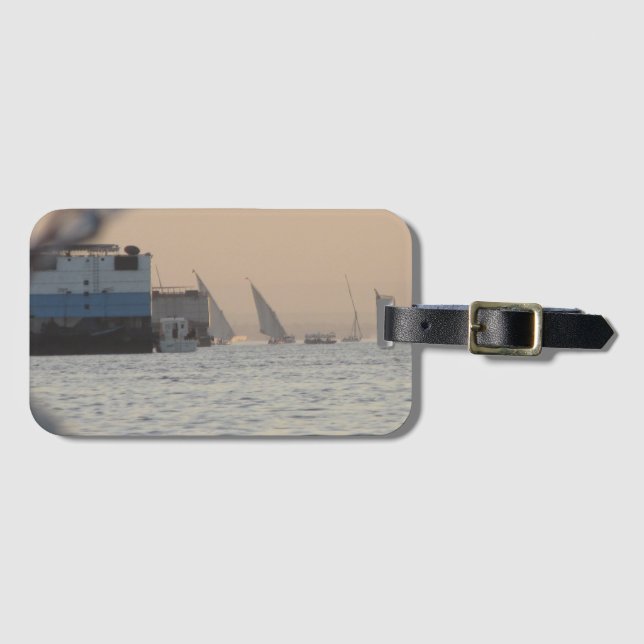 River Nile Sunset Luggage Tag Gepäckanhänger (Vorderseite (Horizontal))