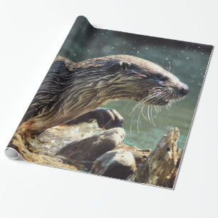 River Otter Animal-Lover's Wildlife Foto Geschenkpapier