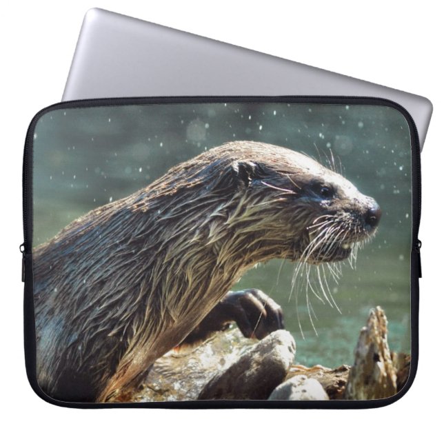 River Otter Animal-Lover's Wildlife Foto Laptopschutzhülle (Vorderseite)
