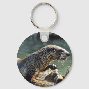 River Otter Animal-Lover's Wildlife Foto Schlüsselanhänger