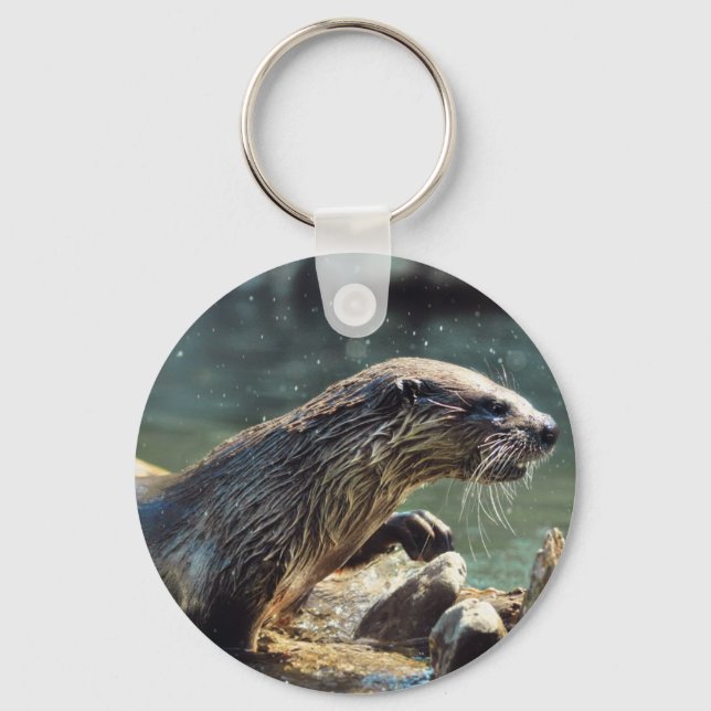 River Otter Animal-Lover's Wildlife Foto Schlüsselanhänger (Vorderseite)