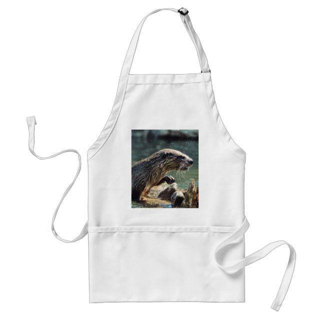 River Otter Animal-Lover's Wildlife Foto Schürze (Vorne)