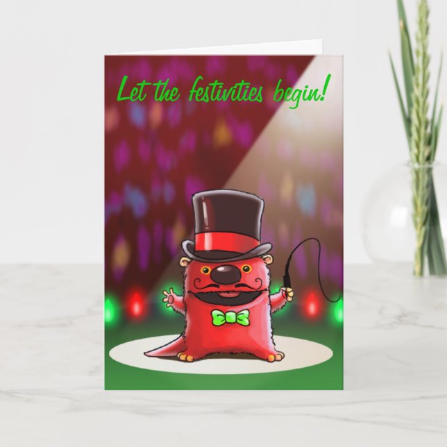 River Otter Christmas Card Feiertagskarte (Vorderseite)