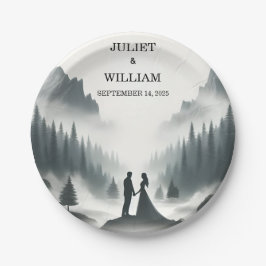 River Rain Cloud Nature Smoky Mountain Wedding Pappteller