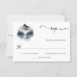 River Rain Cloud Nature Smoky Mountain Wedding RSVP Karte
