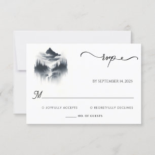 River Rain Cloud Nature Smoky Mountain Wedding RSVP Karte