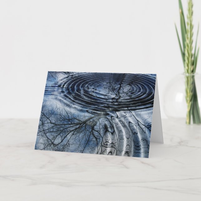 River Ripples Rings Birch Tree Branch Reflection Karte (Vorderseite)