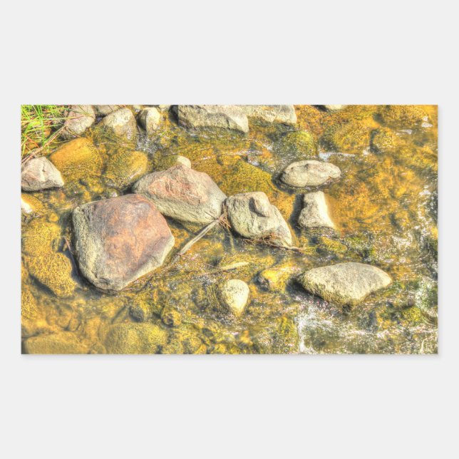 River Rocks Rechteckiger Aufkleber (Vorderseite)