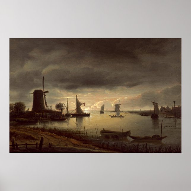 River Scene - Anthonie van Borssom Kunstposter Poster (Vorne)