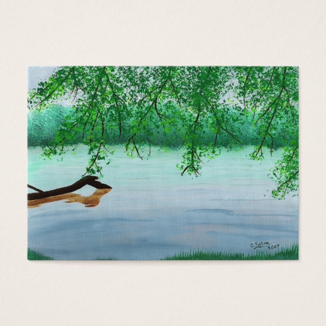 River Scene mit Log Artist Trading Card (Vorderseite)