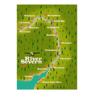 River Severn Wales England Reise Karte Fotodruck