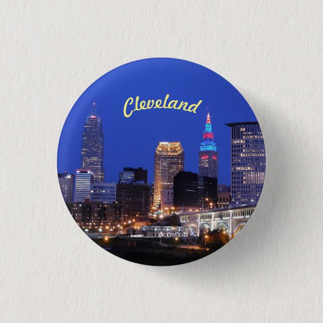 River Skyline Cleveland OH Button (Vorderseite)
