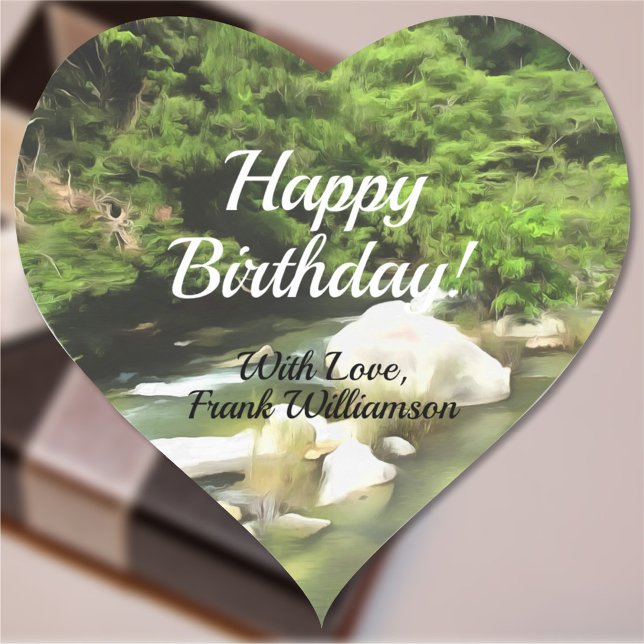 River South Happy Birthday 0365 Herz-Aufkleber (Von Creator hochgeladen)