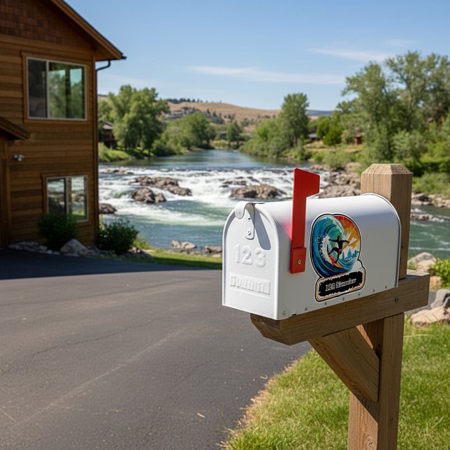 River surfer mailbox address sticker (Von Creator hochgeladen)