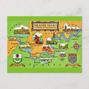 River Thames Vintage-Postkarte Postkarte
