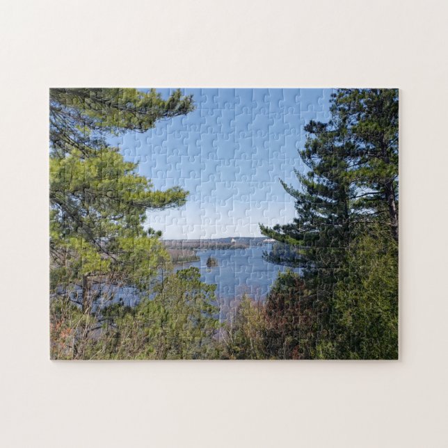 River Trees Blue Sky Water Jigsaw Puzzle (Horizontal)