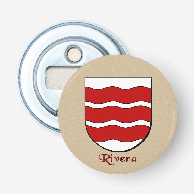 Rivera Heraldic Arms on Parchstyle Back Flaschenöffner (Vorderseite)