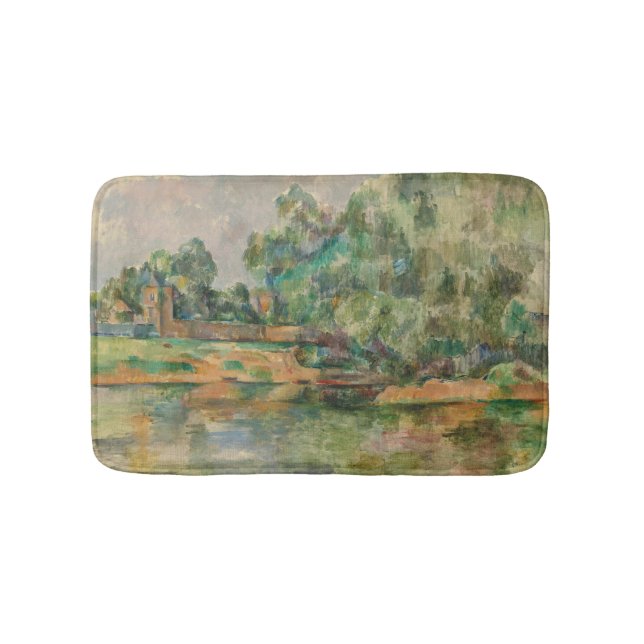 Riverbank von Paul Cezanne Bath Mat Badematte (Vorderseite)