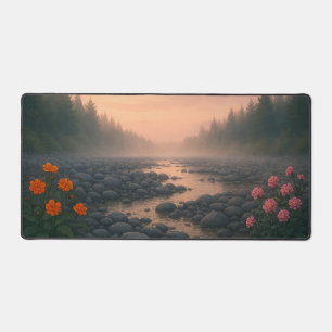 Riverbed Sunrise Landschaft Schreibtischunterlage