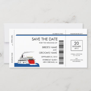 Riverboat Wedding Save the Date Cards