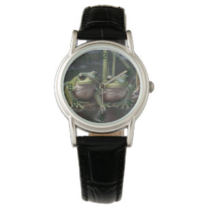 Riverbound Wonders: Zwei plump Green Frogs By Rive Armbanduhr