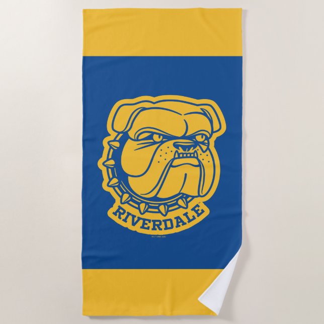 Riverdale Bulldog Head Strandtuch (Vorderseite)
