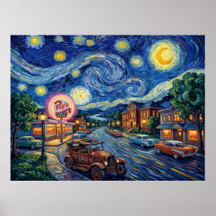 Riverdale Sternennacht-Landschaft Poster