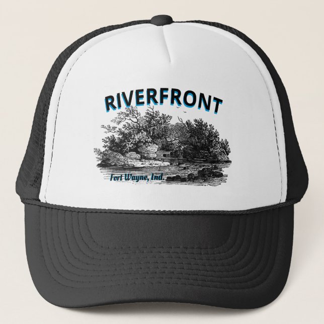 Riverfront Fort Wayne, Indiana Trucker Hat Truckerkappe (Vorderseite)