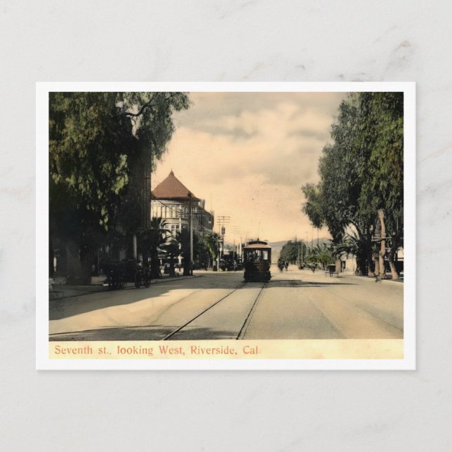 Riverside CA, 7th Street View Ai Enhanced Postkarte (Vorderseite)