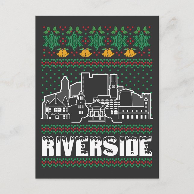 Riverside California Ugly Christmas Postkarte (Vorderseite)