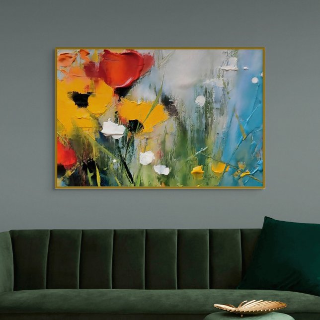 Riverside – Expressive Abstrakte Wiese Poster (Riverside – Expressive Abstract Meadow)