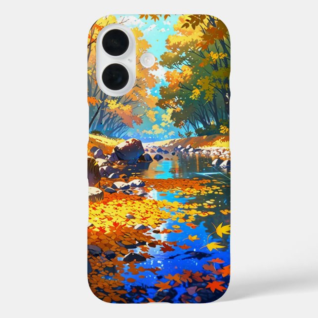 Riverside Herbstruhe iPhone 16 Hülle (Rückseite)