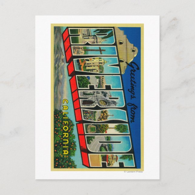 Riverside, Kalifornien - Große Buchstabenszenen Postkarte (Vorderseite)